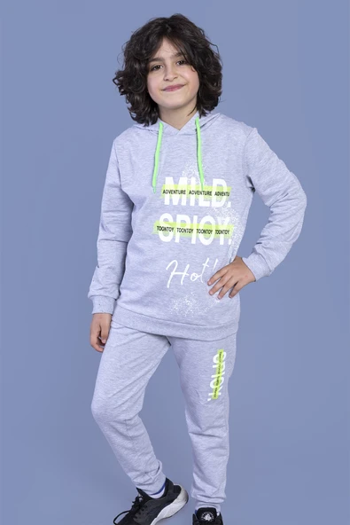 Toontoy Erkek Çocuk Kapüşonlu Baskılı Eşofman Takımı - Resim 6