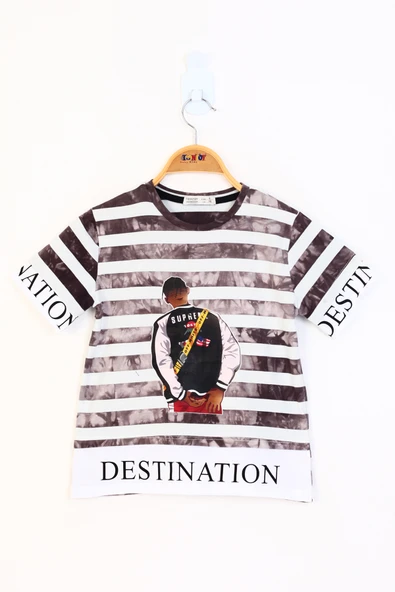 Toontoy Erkek Çocuk Komple Çizgi Desenli Baskılı Tişört - 2