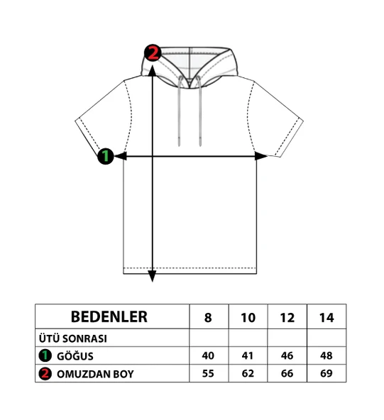 Toontoy Erkek Çocuk Kapüşonlu Garni Detaylı Tişört - 2