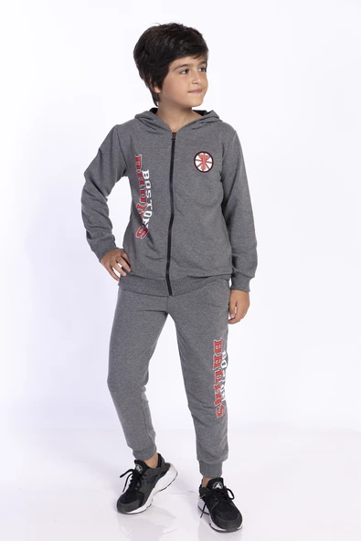 Toontoy Erkek Çocuk Kapüşonlu Baskılı Eşofman Takımı - 7