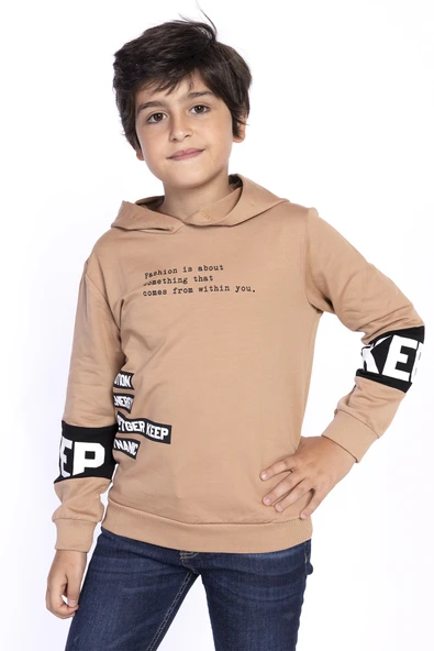 Toontoy Erkek Çocuk Kapşonlu Kolları Garnili Sweatshirt - 3