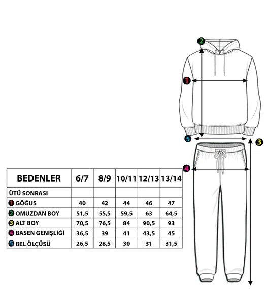 Toontoy Erkek Çocuk Kapüşonlu Baskılı Eşofman Takımı - Resim 2