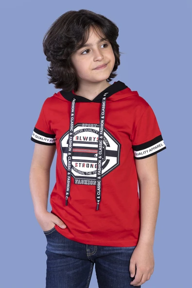 Toontoy Erkek Çocuk Kapüşonlu Baskılı Tişört - 7