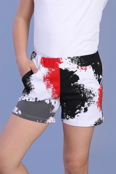 Toontoy Kız Çocuk Batik Desenli İki Yanı Cepli Şort - 10