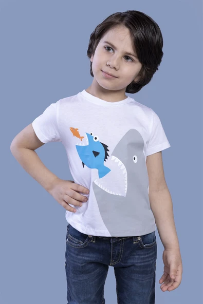Toontoy Erkek Çocuk Köpek Balığı Baskılı Tişört - 10