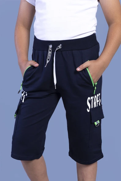 Toontoy Erkek Çocuk Cep Detaylı Baskılı Kapri - 5