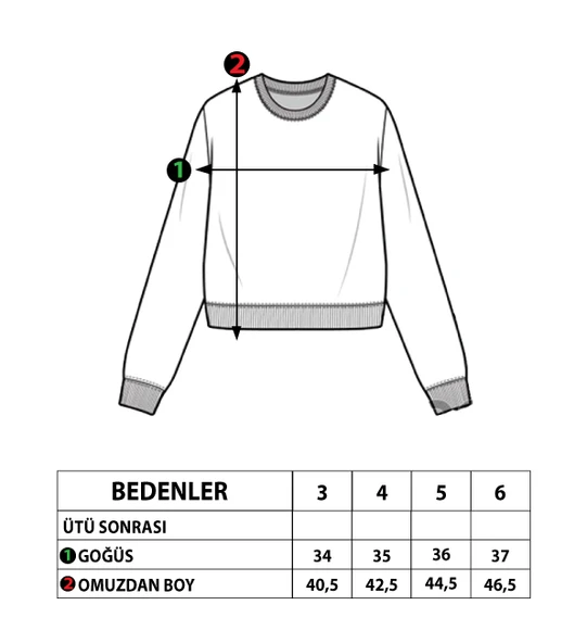 Toontoy Kız Çocuk Relax Fit Yarım Balıkçı Yaka Baskılı Sweatshirt -  2 İplik - Resim 12