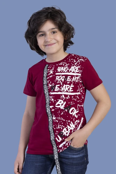 Toontoy Erkek Çocuk Şerit Detaylı Baskılı Tişört - 6