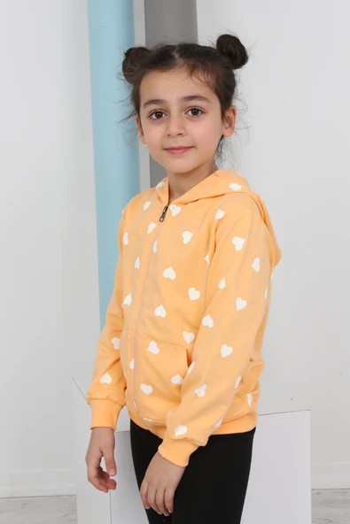 Toontoy Kız Çocuk Komple Kalpli Baskılı Hırka - 2