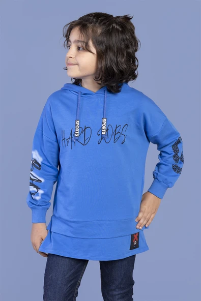 Toontoy Erkek Çocuk Kapüşonlu Baskılı Sweatshirt - Resim 3