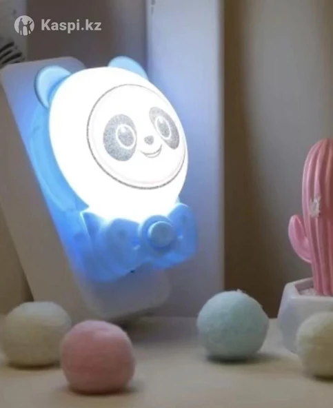 Sevimli Panda Bebek Çocuk Odası Gece Lambası, Prize Tak Çalıştır Anahtarlı, 2 Watt Beyaz Işık Ledli