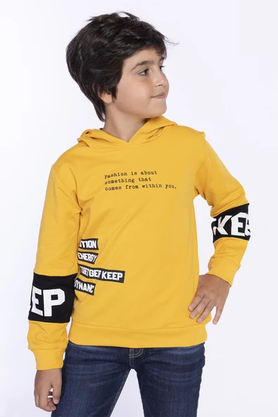 Toontoy Erkek Çocuk Kapşonlu Kolları Garnili Sweatshirt - 10