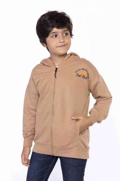 Toontoy Erkek Çocuk Baskılı Kapşonlu Hırka - 4
