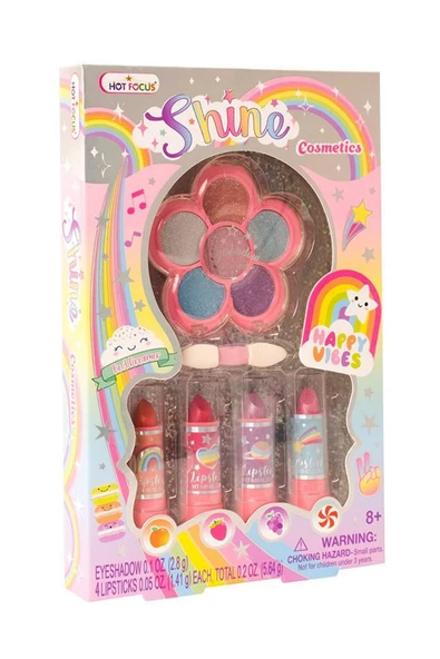 Makyajın Sihirli Dünyasına Hoş Geldin! Rainbow Parıltılı Far ve Ruj Seti - 2