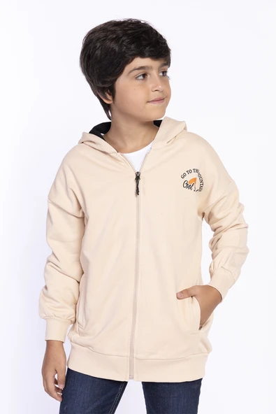 Toontoy Erkek Çocuk Baskılı Kapşonlu Hırka - 5