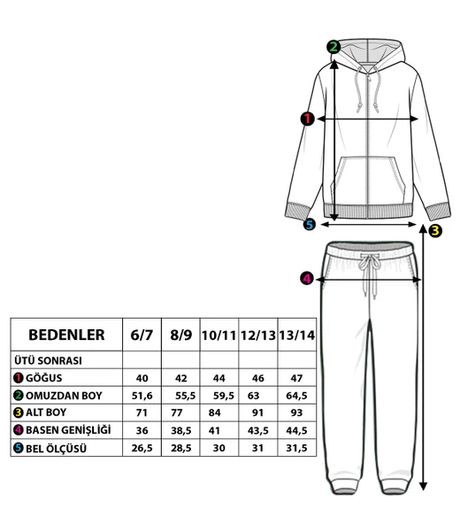 Toontoy Erkek Çocuk Kapüşonlu Baskılı Eşofman Takımı - 2