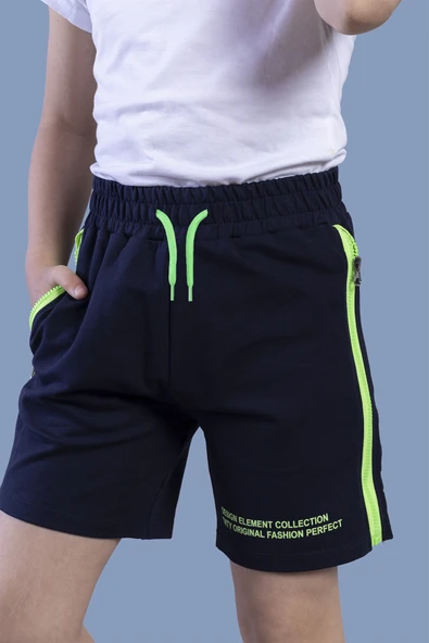 Toontoy Erkek Çocuk Fermuar Detaylı  Baskılı Şort ürün görseli 1