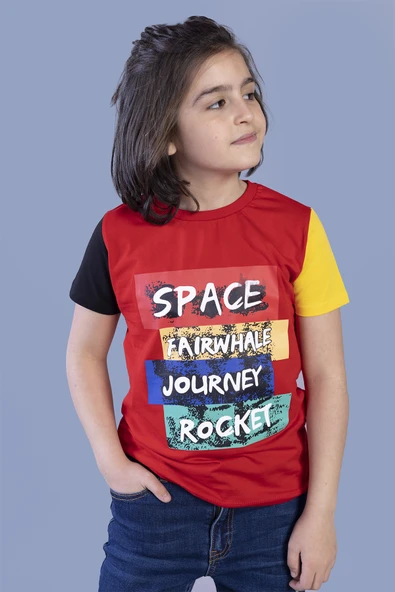 Toontoy Erkek Çocuk Kolları Garni Detaylı Baskılı Tişört - 2