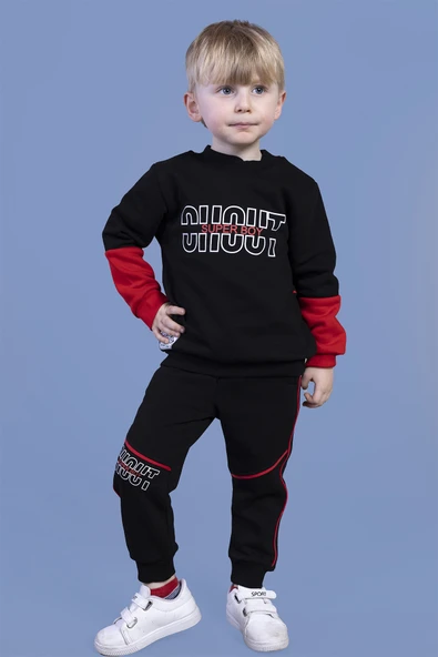 Toontoy Erkek Çocuk Garnili Balıkçı Yaka EşofmanTakımı