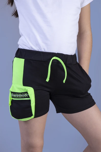 Toontoy Kız Çocuk Neon Uyumlu Çanta Detaylı Şort - 6