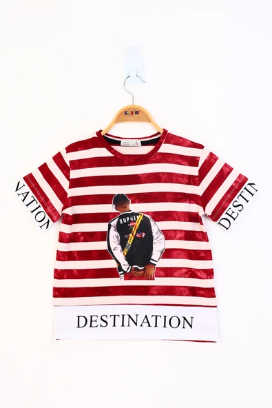 Toontoy Erkek Çocuk Komple Çizgi Desenli Baskılı Tişört - 8