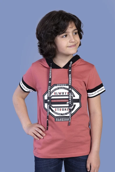 Toontoy Erkek Çocuk Kapüşonlu Baskılı Tişört - 12