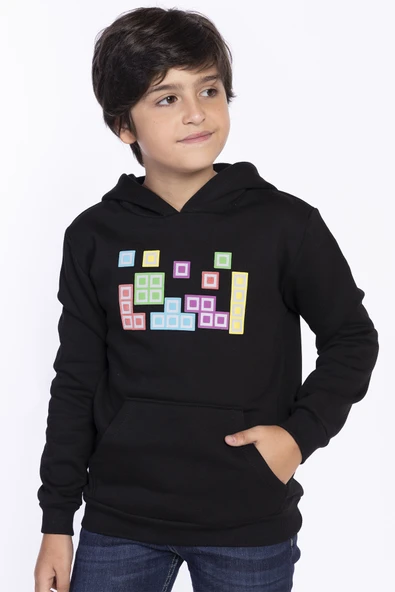 Toontoy Erkek Çocuk Baskılı Kanguru Cepli Sweatshirt