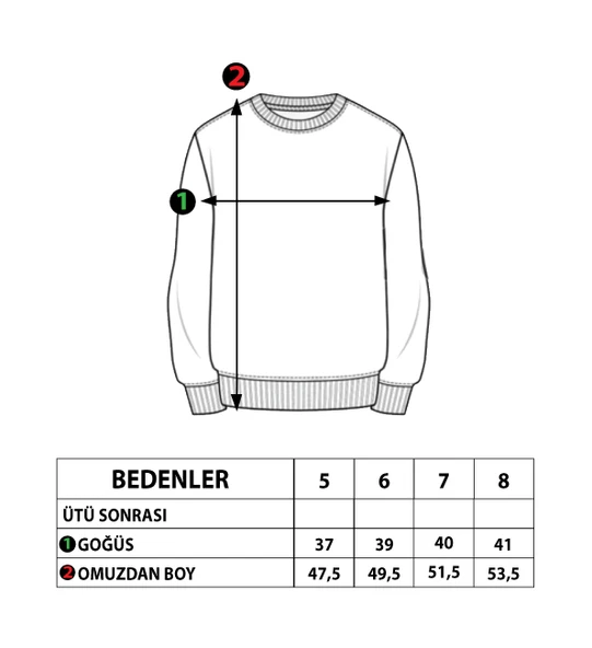 Toontoy Erkek Çocuk Komple Baskılı Sweatshirt - 8