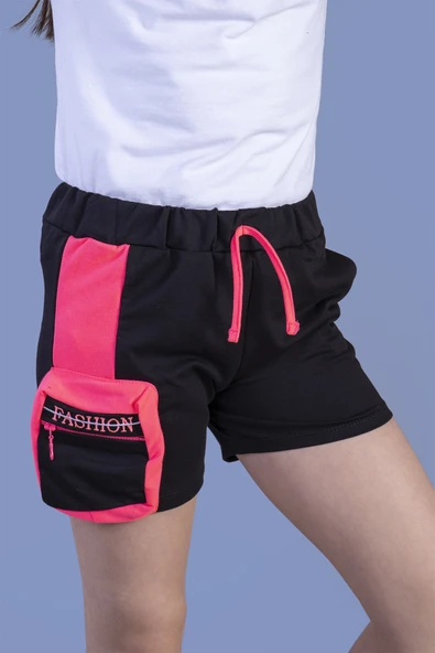 Toontoy Kız Çocuk Neon Uyumlu Çanta Detaylı Şort - 2