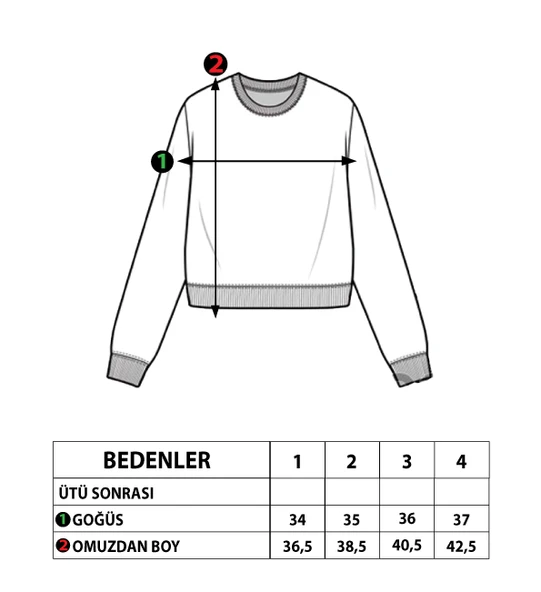 Toontoy Kız Çocuk Kolları Fırfır Detaylı Nakışlı Sweatshirt - 6