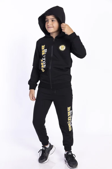 Toontoy Erkek Çocuk Kapüşonlu Baskılı Eşofman Takımı - 6