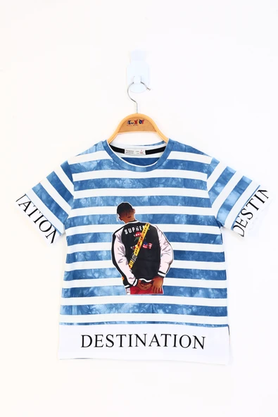 Toontoy Erkek Çocuk Komple Çizgi Desenli Baskılı Tişört - 7