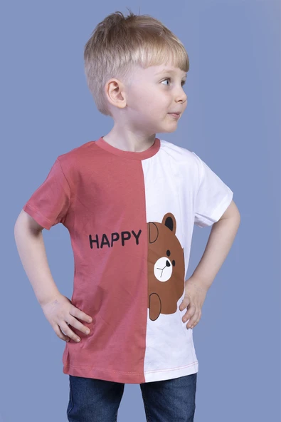 Toontoy Erkek Çocuk İki Renkli Ayıcık Baskılı Tişört - 9