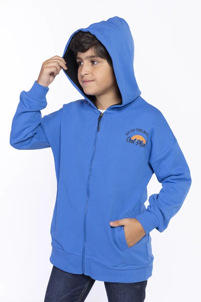 Toontoy Erkek Çocuk Baskılı Kapşonlu Hırka - 2