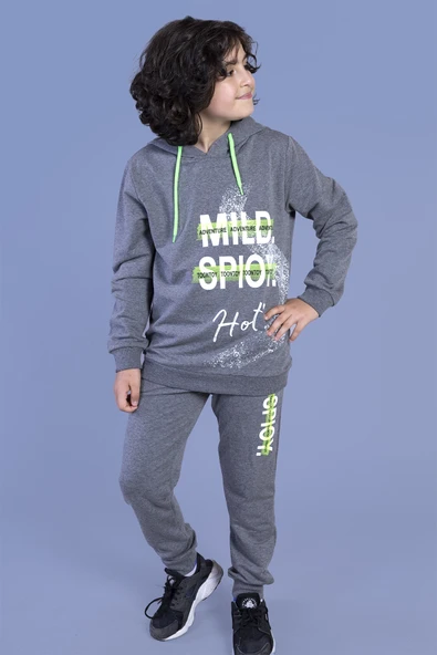Toontoy Erkek Çocuk Kapüşonlu Baskılı Eşofman Takımı - Resim 5