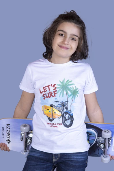 Toontoy Erkek Çocuk Motorsiklet Baskılı Tişört - 6