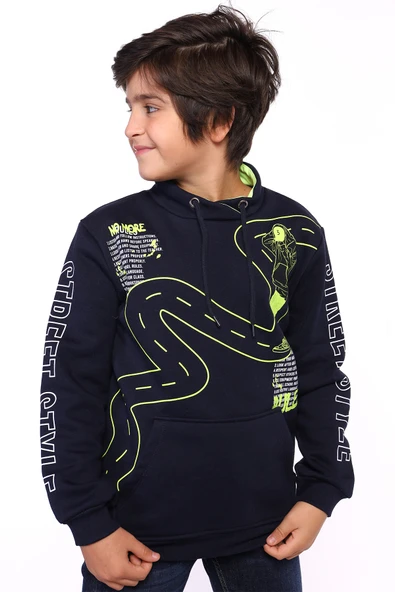 Toontoy Erkek Çocuk Street Style Baskılı Sweatshirt