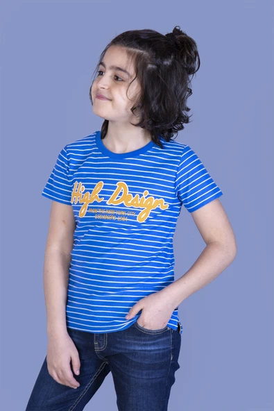 Toontoy Erkek Çocuk Nakışlı Kumaşı Çizgi Detaylı Tişört - Resim 6