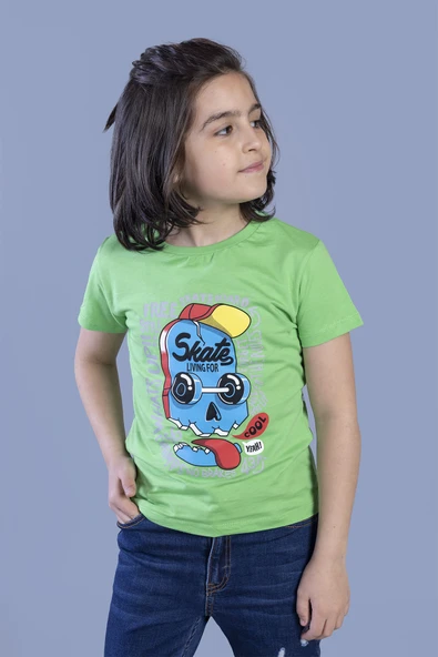 Toontoy Erkek Çocuk Skate  Baskılı Tişört