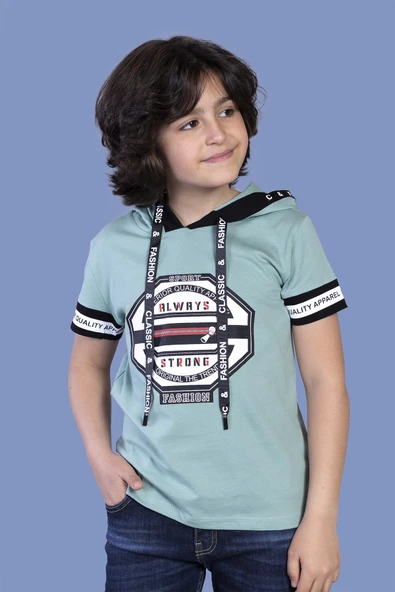 Toontoy Erkek Çocuk Kapüşonlu Baskılı Tişört - 9