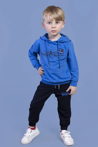 Toontoy Erkek Çocuk Kapüşonlu Baskılı EşofmanTakımı - 12