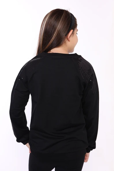 Toontoy Kız Çocuk Pullu Nakışlı Sweatshirt - 3