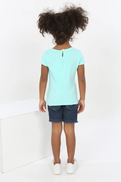 Toontoy Kız Bebek Göğsü Nota Nakışlı Yazı Baskılı Tişört - 4