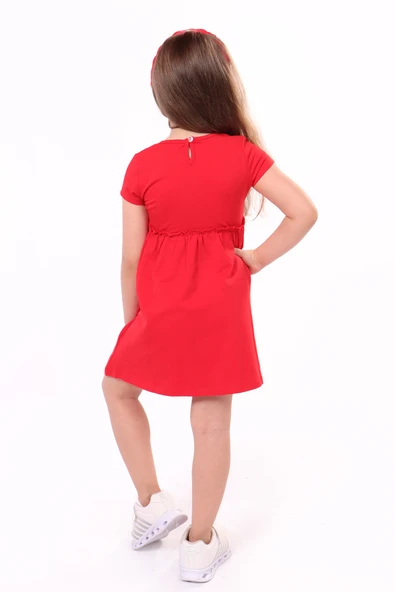 Toontoy Kız Bebek Faire Un Voeu Baskılı Elbise - 3