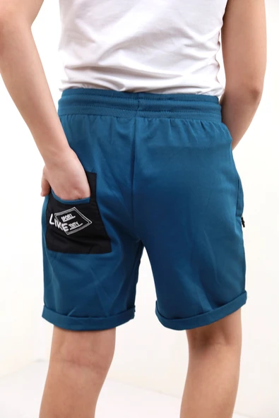 Toontoy Erkek Çocuk Arka Cep Detaylı Sport Like Tnty Nakışlı Şort - 4