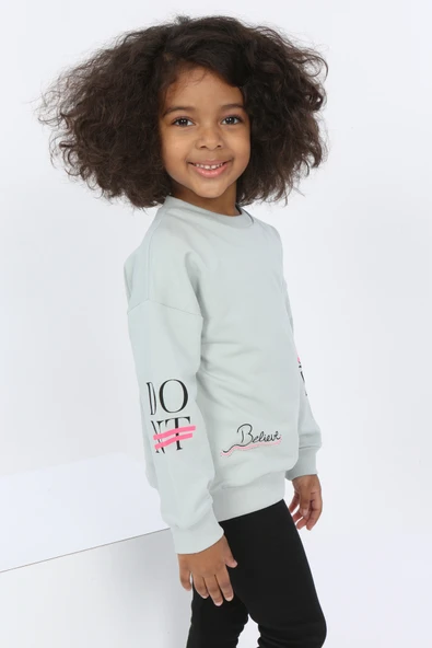 Toontoy Kız Bebek Believe Baskılı Sweatshirt - 2