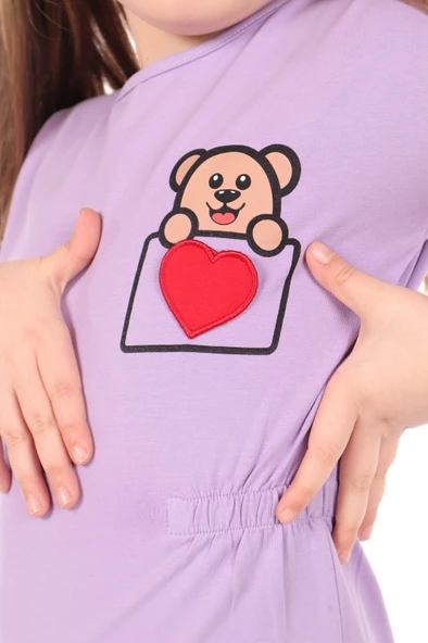 Toontoy Kız Bebek Nakışlı Elbise - 3