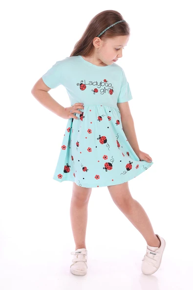 Toontoy Kız Bebek Ladybug Girl Uğur Böcek Baskılı Elbise - 4