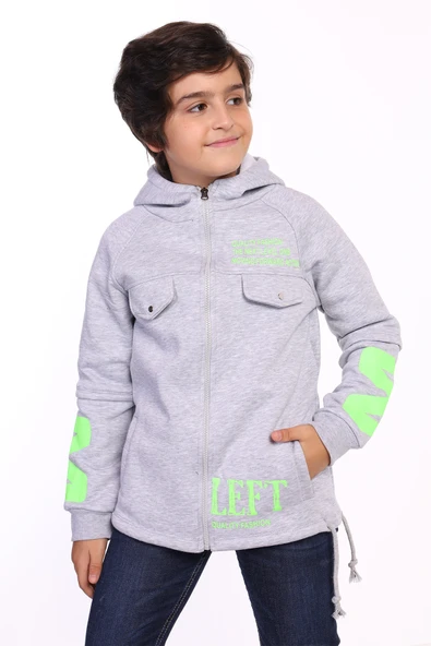 Toontoy Erkek Çocuk Kapüşonlu Baskılı Hırka - 5