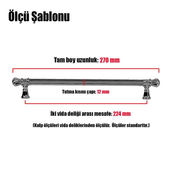 Akbatı 224 mm Eskitme Antik Gümüş Rustik (4 ADET) Mobilya Mutfak Çekmece Dolap Kulpu Kulbu Kulpları - 3